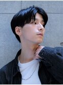 黒髪 センターパート 韓国ヘア 眉カット ツーブロック【札幌】