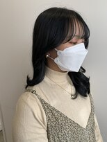 シェノン 西梅田(CHAINON)&nbsp;くびれヘア、ブルーブラック、韓国、レイヤーカット