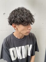 無造作マッシュツーブロックツイストスパイラルパーマ波巻き