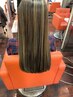 【ケアブリーチ】ハイライト+Wカラー+カット+前処理 ￥14300