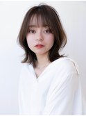 大人かわいい前髪セシルカットココアブラウンフリンジウェーブ