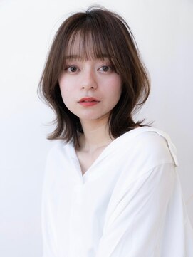 ケアリー 浦和美園(Carelly) 大人かわいい前髪セシルカットココアブラウンフリンジウェーブ