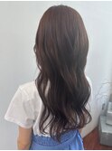 チョコレートブラウン/レイヤーロング/巻き髪スタイル