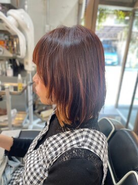 ヴァージ(Verge) レイヤーカット/ウェーブパーマ/前髪/こなれミディ[代官山駅]