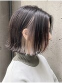 インナーカラー/イヤリングカラー/ボブ/外ハネボブ