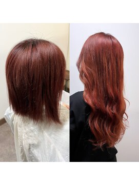 ガルボヘアー 桟橋店(garbo hair) プルシールエクステ 100本 ボルドー レッド系