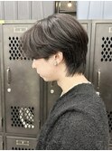 【GEEKS渋谷】センターパートウルフ/グレージュ/韓国風ヘア/小顔
