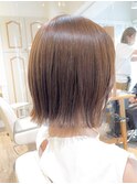 首元スッキリ 切りっぱなしボブブリーチなしカラー【横浜】k
