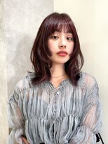 メゾンドイギー(MAISON de IGGY)&nbsp;姫カットレイヤーチェリーレッドレイヤーカットピンクブラウン