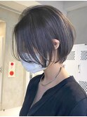 横浜西口大人ショートレイヤーカットベージュカラー丸みボブ★