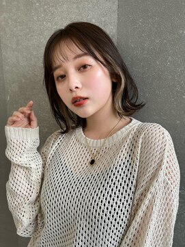 ロンドプランタン 恵比寿(Lond Printemps) ブリーチホワイトベージュダブルカラーインナーカラー前髪顔周り