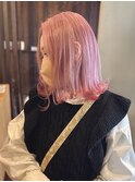 ☆ペールピンク裾カラーネオンピンク