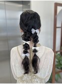 ツインアレンジ/編み下ろしセット/結婚式参列/＊250