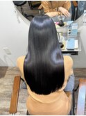 髪質改善 スーパーロング ワンレングス レイヤー 韓国風巻き