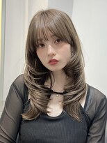 ロンドアンメゾン 原宿(Lond un Maison.)&nbsp;ミニウルフチェリーブラウンブリーチなしレイヤー韓国前髪/原宿