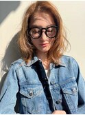 【MINX】くびれヘアアプリコットオレンジハイライトカラー表参道