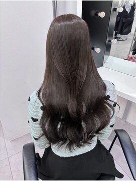 イオエ 西梅田(ioe) ブリーチなしカラー／髪質改善/ミルクティーベージュ/小顔へア