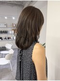 レイヤーカット/セミロング/チョコブラウン/大人女子