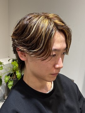 ボンドストーリールミエール(Bond Story lumiere) ニュアンスパーマフェザーパーマハイライトメッシュカルマパーマ