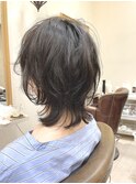 マッシュウルフ大きめカールの無造作パーマ