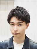 メンズショートツーブロックリバースパーマコンマバング