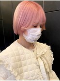 ダブルカラーミルクティーピンクベージュカラーケアブリーチ韓国