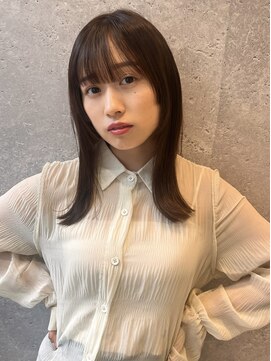 アース 三軒茶屋店(HAIR&MAKE EARTH) 三軒茶屋_レディース_セミロング_ストレート_外ハネ_ナチュラル