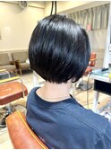 自然な丸みのショートボブ ブルーブラック 【大森】