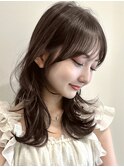 韓国風/レイヤー/小顔/前髪カット/髪質改善/グレージュ/透明感