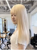 ホワイトブロンド/髪質改善/ダブルカラー/ケアブリーチ/10代20代
