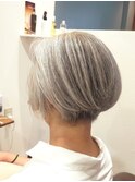 40代50代60代/グレイヘア/ショートボブ