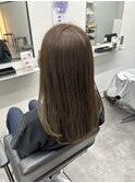 マットベージュ/フェミニンロング/似合わせカット