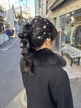 アッシュ 下北沢店(Ash) 結婚式ヘアアレンジ編みおろしポニー