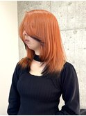デザインカラーオレンジ×ブラック エンドカラー 表参道