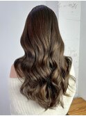 オリーブベージュ美髪くびれヘア顔周りレイヤー_ba554841