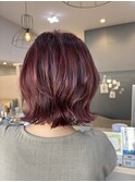 大人ピンクカラー×くびれボブ