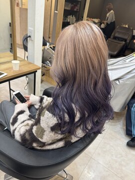 エリス ウメダ(Eliss umeda) ミルクティーベージュ×ラベンダーグラデーション