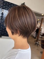 リドル ヘアー 駒生店(Riddle HAIR)&nbsp;立体感ハイライトの丸みショートボブ