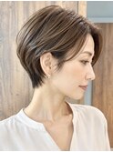 大人ショート前髪なしくびれショート丸みショート表参道青山