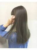 clan<小顔ストレートロング×カーキ>