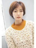 大人可愛い♪20代30代40代前下がりひし形小顔ボブ丸みショート