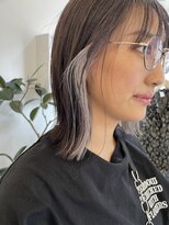 ヘアーアイスカルテット(HAIR ICI QUARTET)&nbsp;大人可愛いストレートボブインナーカラー肩ライン外ハネ