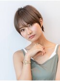 20代30代大人かわいい丸みショート似合わせカットフルバング小顔
