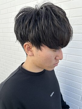 ニアウ 高崎店(Niau) メンズマッシュニュアンス波巻きツイストスパイラルパーマ眉毛