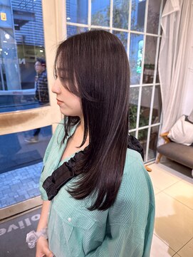 ネオリーブアイム 横浜西口店(Neolive aim) レイヤーカット_ラベンダーグレージュ_酸性ストレート_ブリーチ