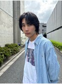 ◎メンズボブウルフメンズミディアムメンズロングワックスなし