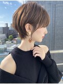 ウェーブミディアム似合わせカットメルティカラーショート/熊本