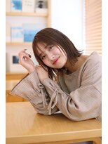 オーガニックマインド 坂戸 鶴ヶ島(organic+mind)&nbsp;大人可愛い切りっぱなしボブモカベージュ
