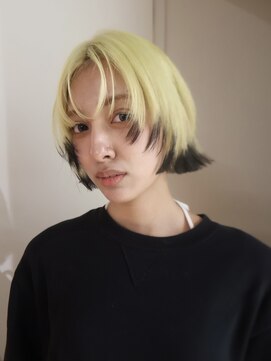 ユルク トウキョウ(jurk tokyo) ライムデザイン/イメチェン/ホワイトブロンド/外ハネボブ/美髪/