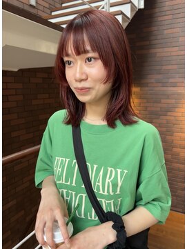 キー(kii) 暖色カラー/福岡暖色/レッドカラー/レイヤーカット